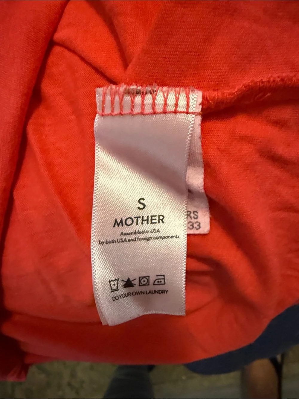 MOTHER orange  'After Hours' Graphic Tee with Multicolor Print, oversized small